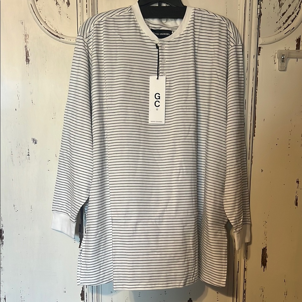 GC White Long Sleeve Henley